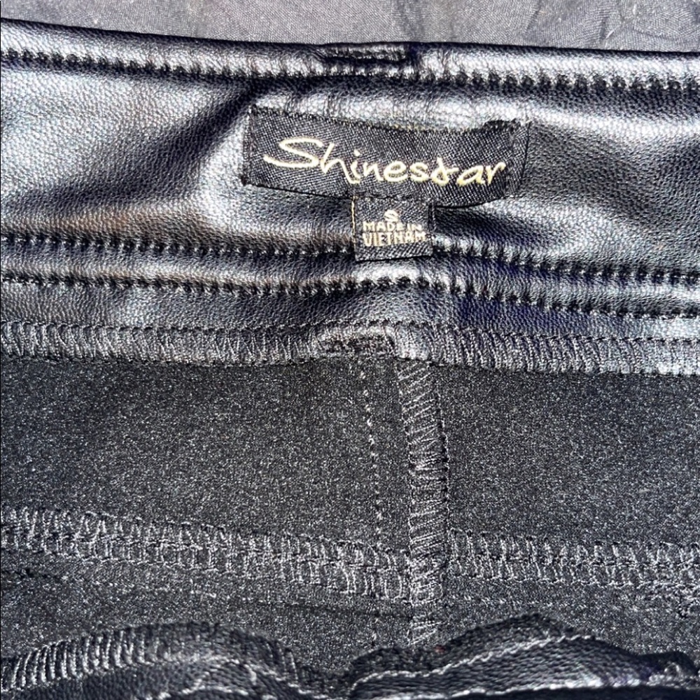 black faux leather